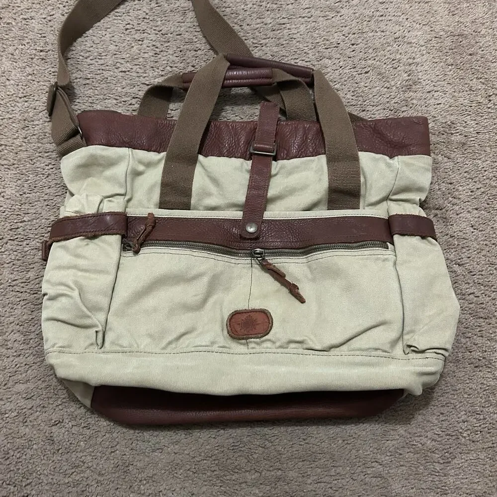 Vintage Buffalo Jackson Trading Co. Canvas & Leather Trim Messenger Bag
